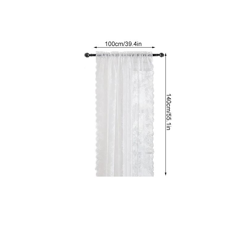 1PC Semi-Shading Elegant Gauze Curtain French Style Curtain Home Decoration Lace Material Exquisite 100x100/140/200cm  150x180cm