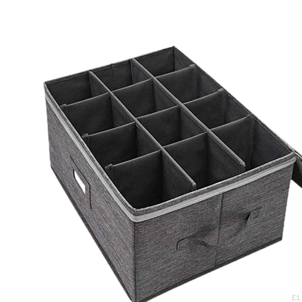 Stemware Storage Container Holds 12 Glasses Dustproof Goblets Containers for Moving and Organization