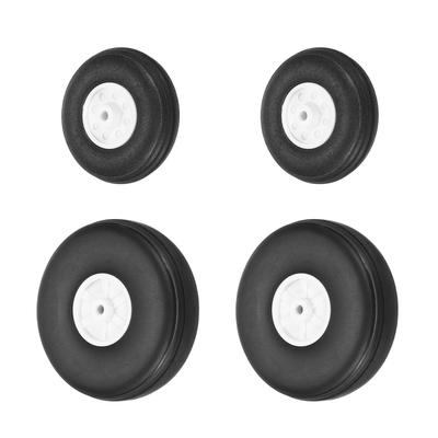 Uxcell RC Airplane Wheel Set, 1.3"2.5" Diameter Rubber Foam Wheels for RC Airplanes, DIY Model Airplanes, Helicopter Pack of 4