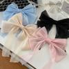 Sweet Colors Shining Satin Bowknot Hair Clip Big Ribbon Bow Barrette Solid Color Scarf Hairpin Ponytail Clip Hair Accessories