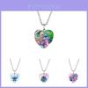 Adorabile Collana a Forma di Cuore con Cartone Animato di Stitch per Bambini con Splendido Ciondolo in Vetro e Catena in Lega