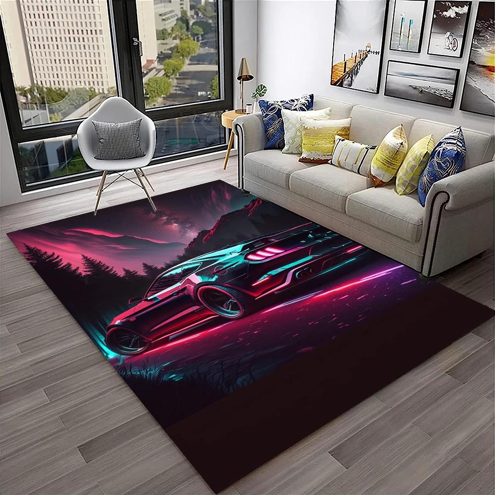 Racing Car Sports Car Carpet Rug for Home Living Room Bedroom Playroom Sofa Doormat Decor,Kids Game Area Rug Non Slip Floor Mat