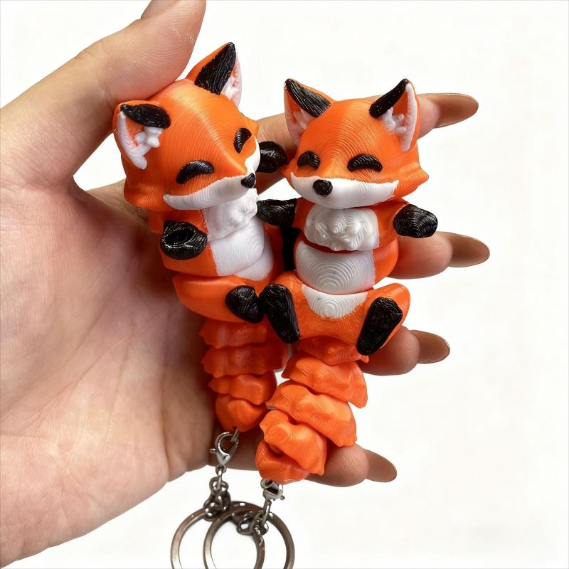 3D Printed Articulated Fox Pendant Hanging Decoration Indoor Car Decor Pendant Backpack Keychain Birthday Wedding Party Gif