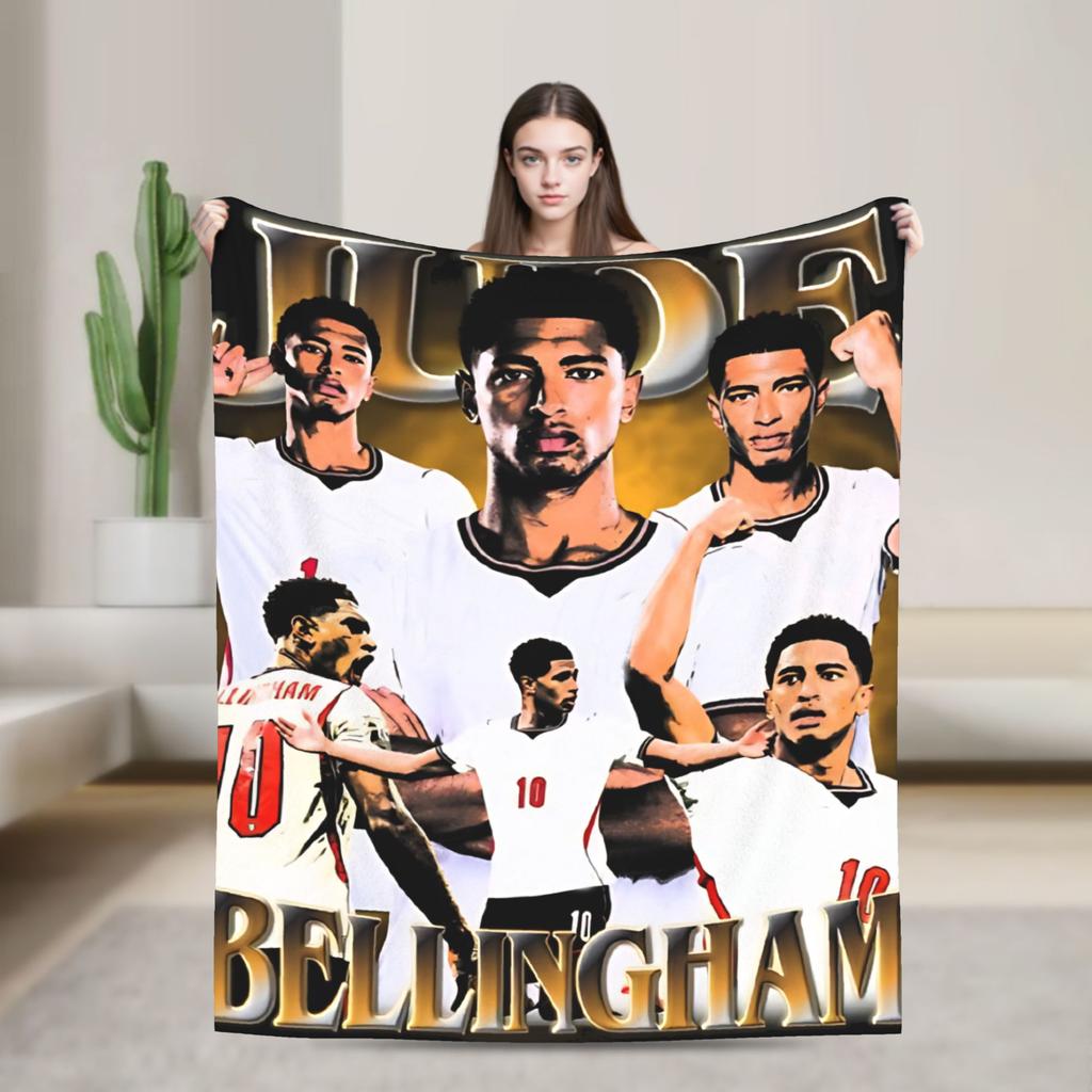 Bellinghams Knitted Blanket Soccer Football Fuzzy Throw Blankets Summer Air Conditioning Printed UltraSoft Warm Bedspread