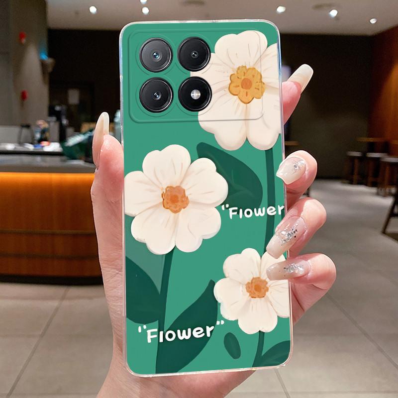Phone Case For Xiaomi POCO X6 PRO 5G/Redmi K70E Fundas Capa Butterfly Bow Protective Casing Transparent Soft Silicone TPU Cover