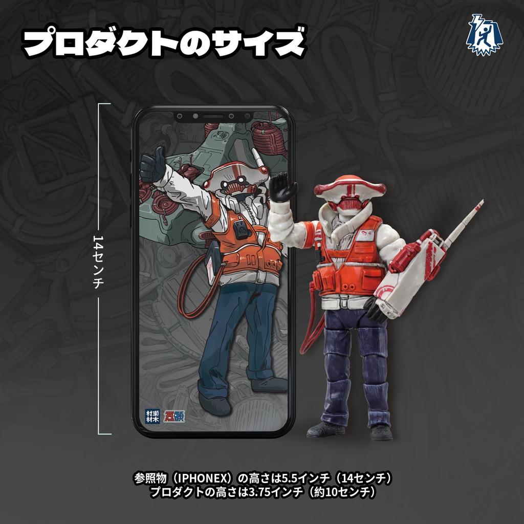 52TOYS 3.75' Series X Murase Lumber Hammerhead 3.75-inch (approx. 10cm) Highly Articulated Action Figure, Painted with Inking