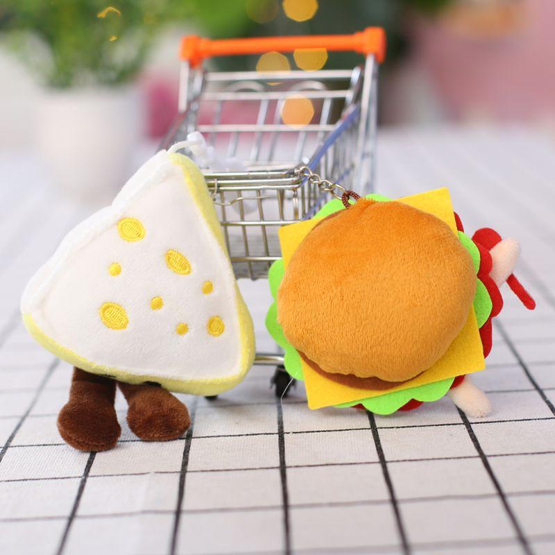 Cheese Cheese Schoolbag Burger Pendant Car Doll Cute Plush Children's Ornaments with Doll Keychain
