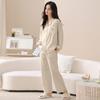 1011 New Pajamas Women's Spring and Autumn Cotton Long Sleeve Fashion Simple Autumn and Winter Universal Homewear Set