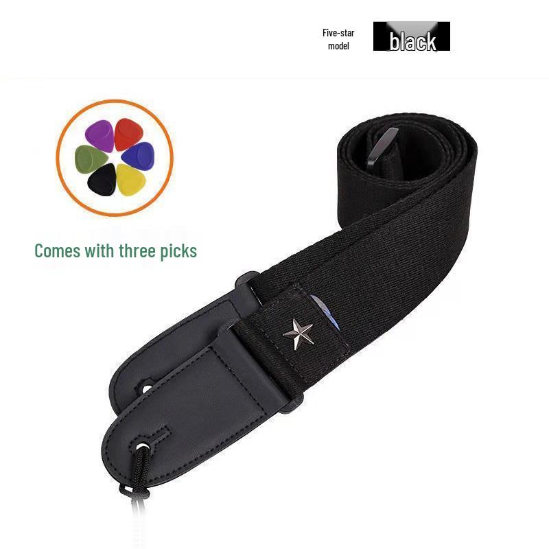 Retro Embroidered Ethnic Guitar Strap - Thickened Polyester for Wooden & Electric Guitars