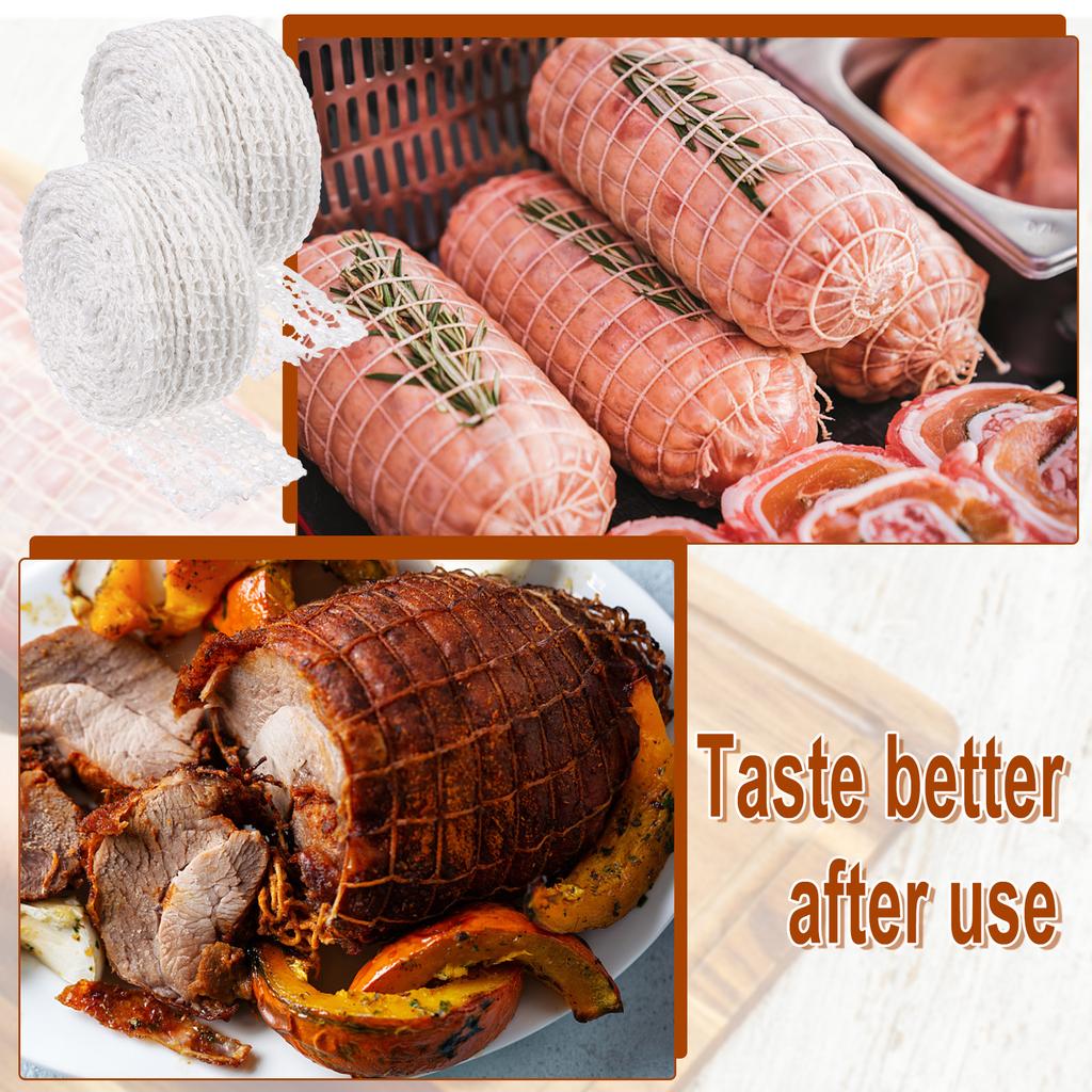 20M Fleischnetzrolle,Größe 18,Elastisches Räuchfleisch Geflügel Schinkennetz Fleisch Metzger Garn Netzrolle Verpackungsnetz,Rindfleischnetzrolle