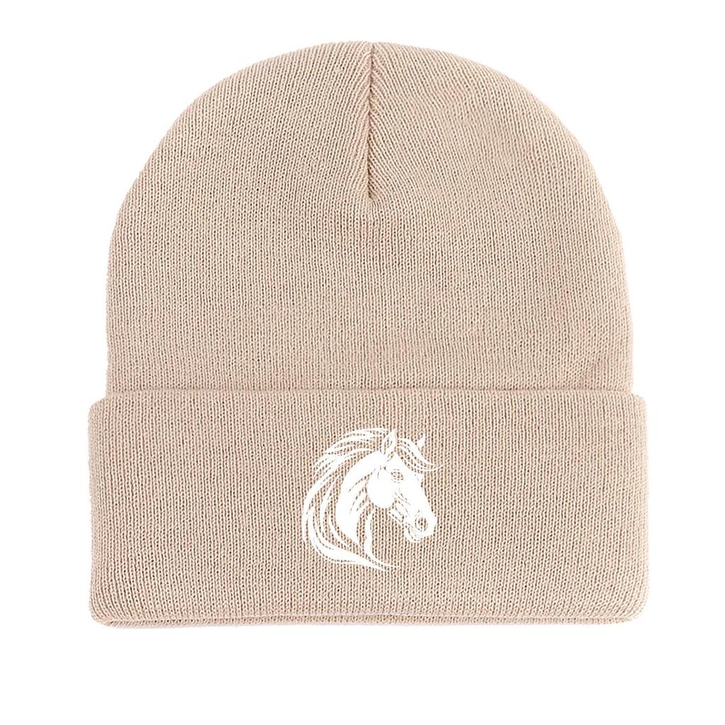 White Wolf Winter Knitted Cap Beanie, Animal Skull Cap Elastic Stretchy Headwear Headwear Knit Hat Beanie