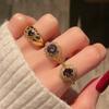 Purple Gas Donglai Medieval Style Love Purple Diamond Zir*****Pen Ring Luxury Heavy Industry Advanced Sense Personality Ring