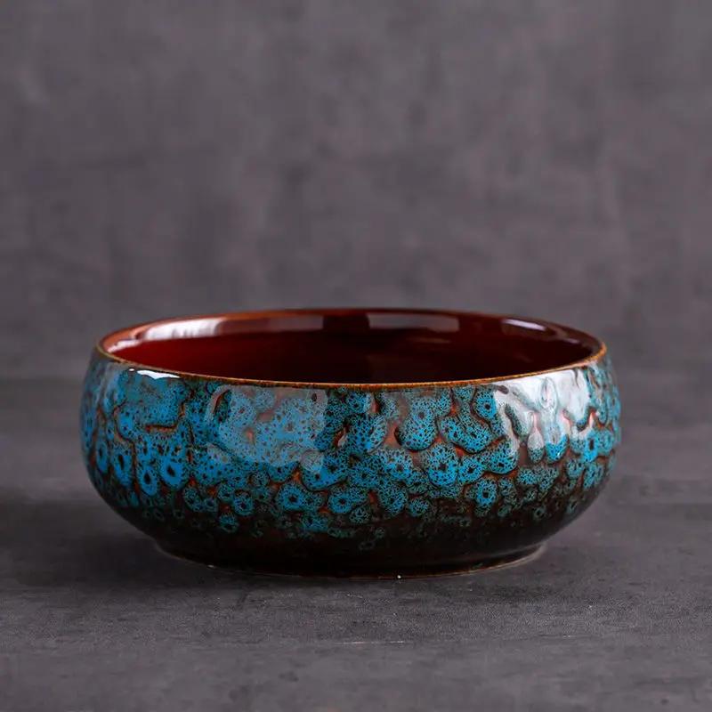 Ceramic Lotus Planter with Glaze Finish-Handcrafted Bowl for Water Lily & Bonsai Unique Home & Zen Garden Decoration Gongfu Tea