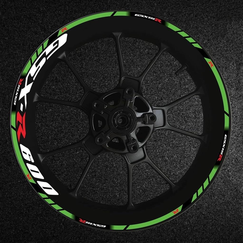Stripe Stickers Motorcycle Wheel Hub Rim Decal Reflective Sticker for Suzuki GSXR600 Gsxr/600/R/600R Gsx-r 600 R600 (Color : L)