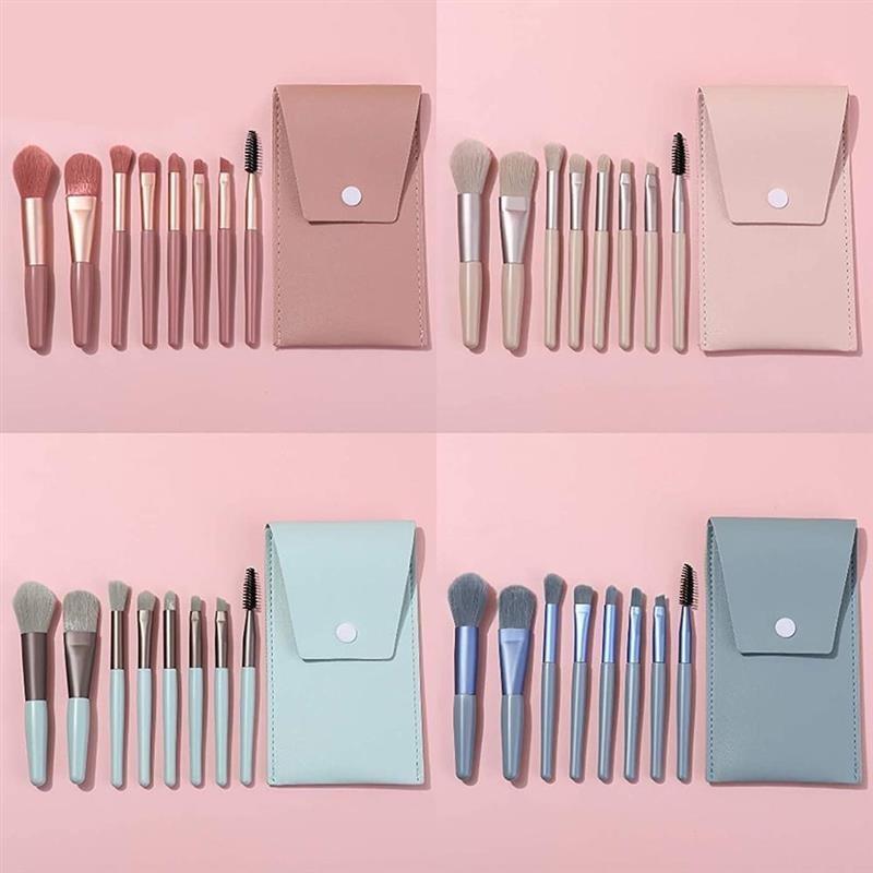 8Pcs Mini Portable Travel Soft Makeup Brushes Set Eye Shadow Foundation Powder Lip Concealer Blush Brush for Daily Beauty