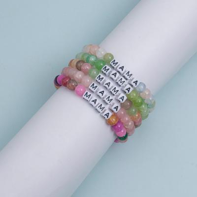 Farbverlauf MAMA Perlenarmband - Handgemachtes Geschenk zum Muttertag