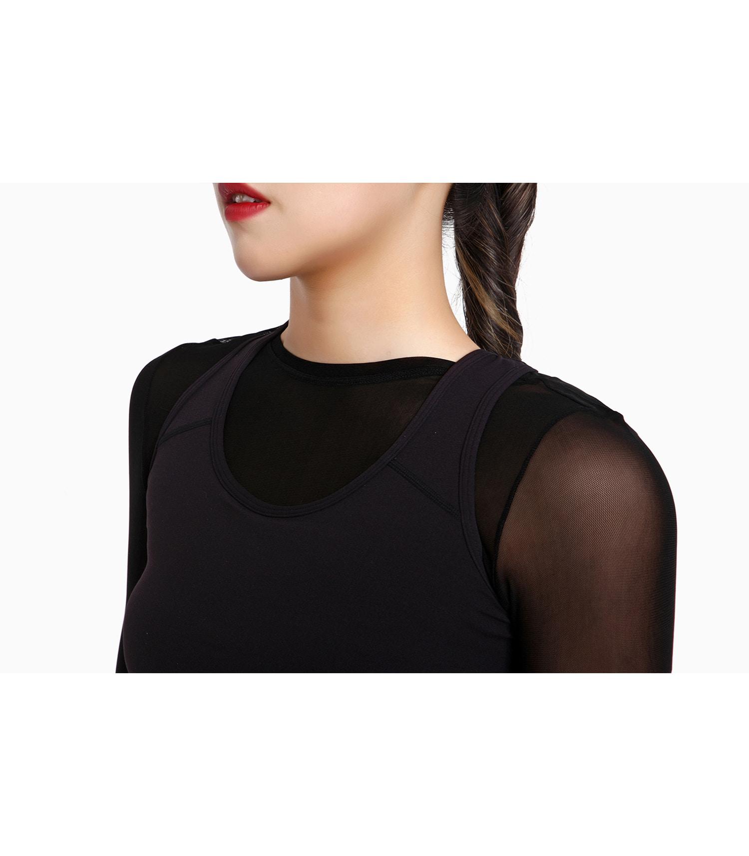 Vibrate V Layered See-Through Long Sleeve Black/One Size