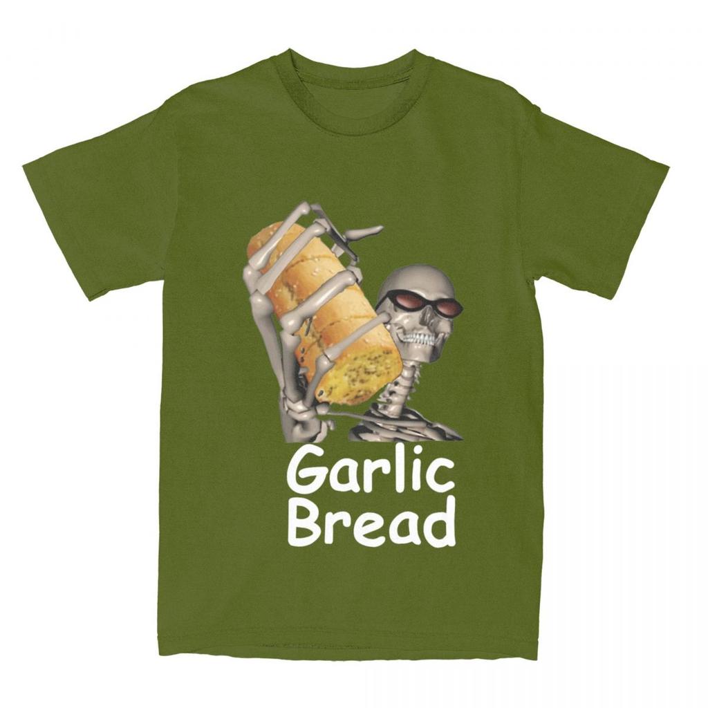 Couple T-Shirt Garlic Bread T-Shirts Fashion Funny Skeleton Meme Summer Tees Y2K Funny Design Cotton Clothes Plus Size 5XL