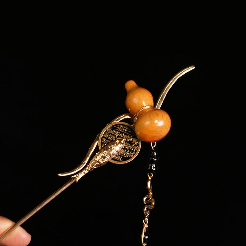 Chinese Style Gourd Tassel Hair Stick For Women Elegant Metal Chopsticks Hanfu Hairpin Ancient Style Hair Accessories