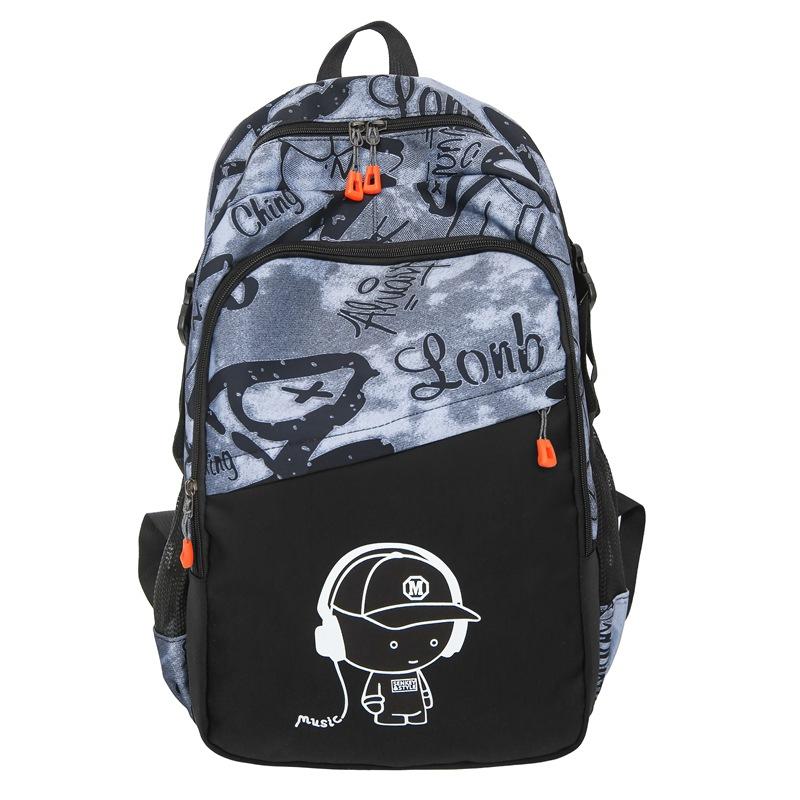 Schoolbag large capacity dirt-resistant music boy junior high school schoolbag girls high value niche ins campus high school backpack men