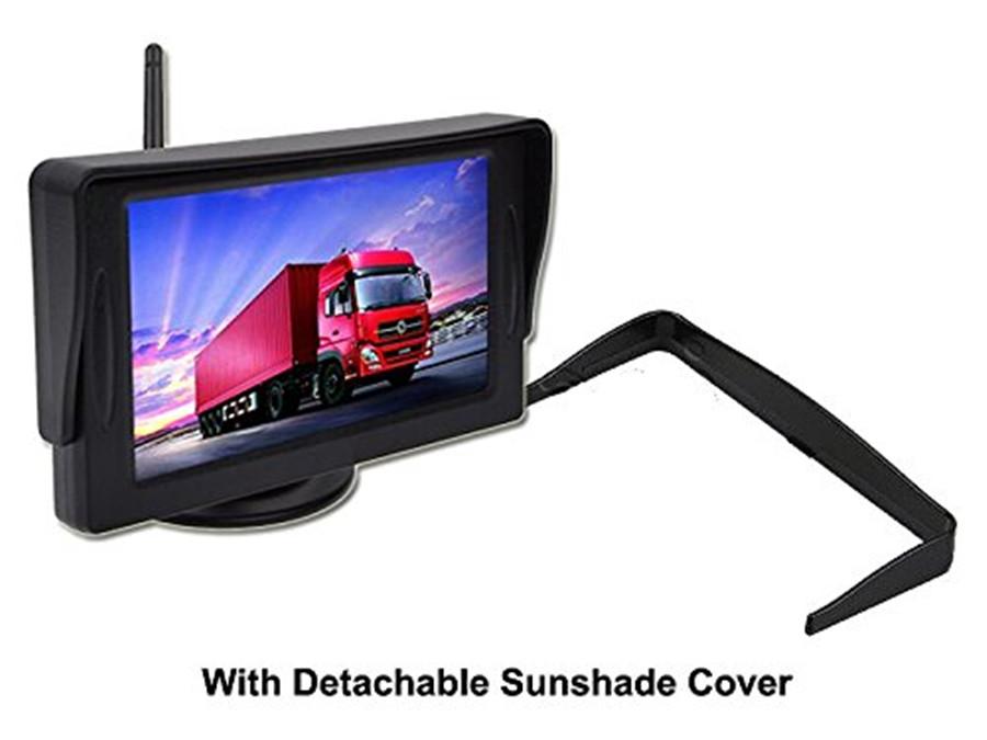 Universal 12V-24V 4.3" HD Wireless LCD Monitor Rear View System +Wireless 18 LED