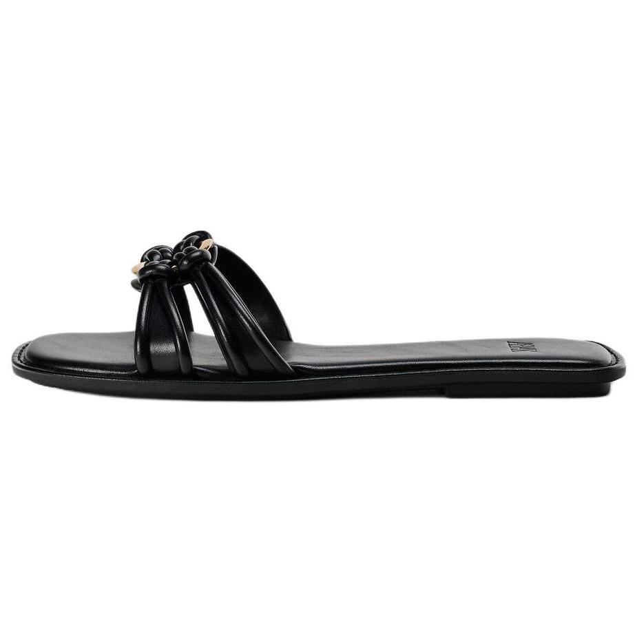 Zara Fashionable Cool Slide Sandals Women Footwear Black 13628410800