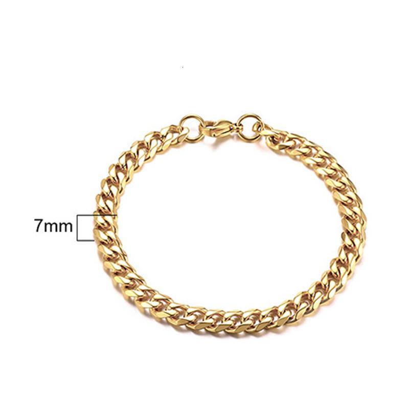 

Stainless Steel Chain Bracelet Women, 3mm to 9mm Curb Cuban Chain Bangle Gold Color Unisex Wrist Stackable Jewelry 18cm