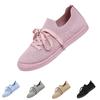 Women's Lightweight Mesh Knit Lace Up Casual Flat Shoes Breathable Slip Resistant Flexible Sole for Summer Daily Wear