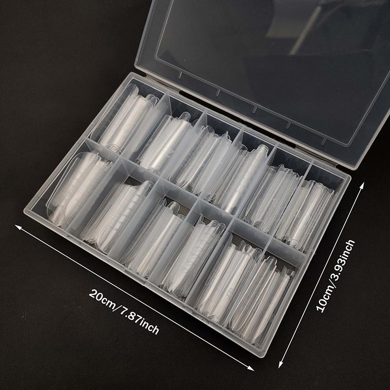 140Pcs Sandwich Dual Nail Form Mold Reusable Full Cover Mold Clear Nail Art Extension Shaping Tool Coffin Almond Nail Forms