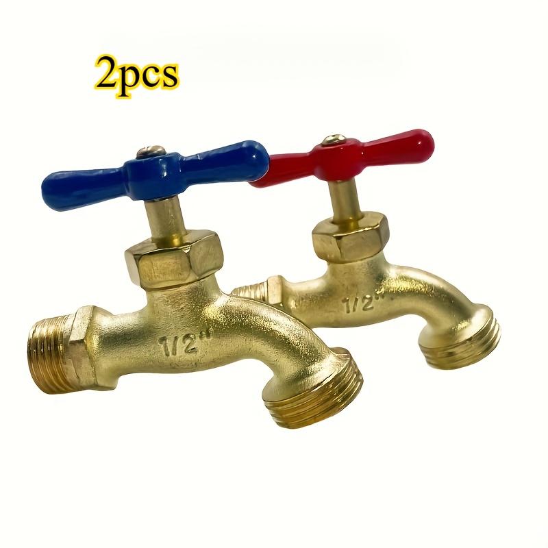 2 pièces Robinet de Jardin Style Classique Alliage de Zinc Robinet de Tuyau Installation à Trou Unique Convient aux Filetages NPT de 1/2 Pouce.