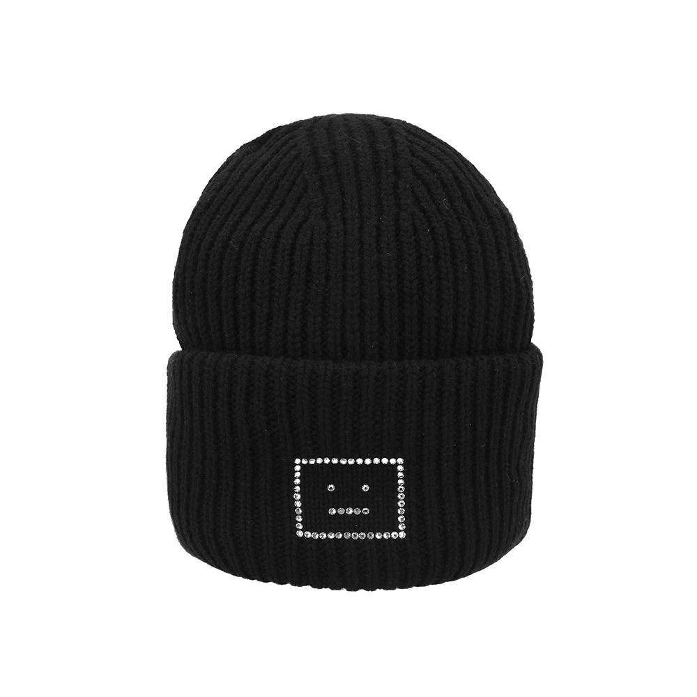 

Acne Studios Face Logo Rhinestone Beanie C40390 Black 900 C40390 BLACK