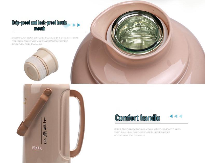 Leather-Covered Glass Liner Thermos Bottle for Dorms - Keeps Water Hot