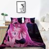 3D Animation Bishōjo Bedding Set, Curtilage Male Room Duvet Cover 2/3 Pieces, Anime Beautiful Woman DE135 * 200 Full Size Soft Home Decoration