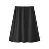 Classic Series Solid Color Letter Comfortable Versatile Side Split Casual Long Skirt Women Skirts Deep-Night-Black L225W037-03B6