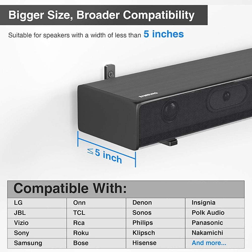2 szt. Uchwyty ścienne do soundbara Zapobiegające spadaniu Półka ścienna audio Akcesoria Półka na soundbar