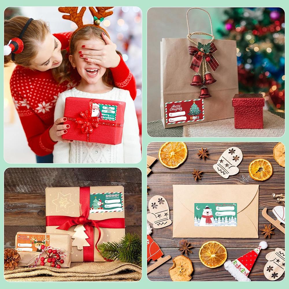 500 Stickers/Roll Pack Christmas Stickers Blessing Decoration Stickers Gift Series Sticker Stickers Children's Christmas Gifts