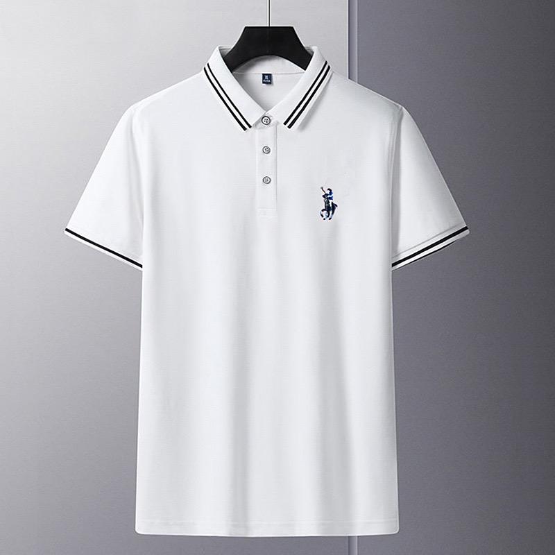 TrendHub Polo Shirt Men New High Quality Cotton Mens Short Sleeve Solid Color Embroidery Casual Polo Shirt