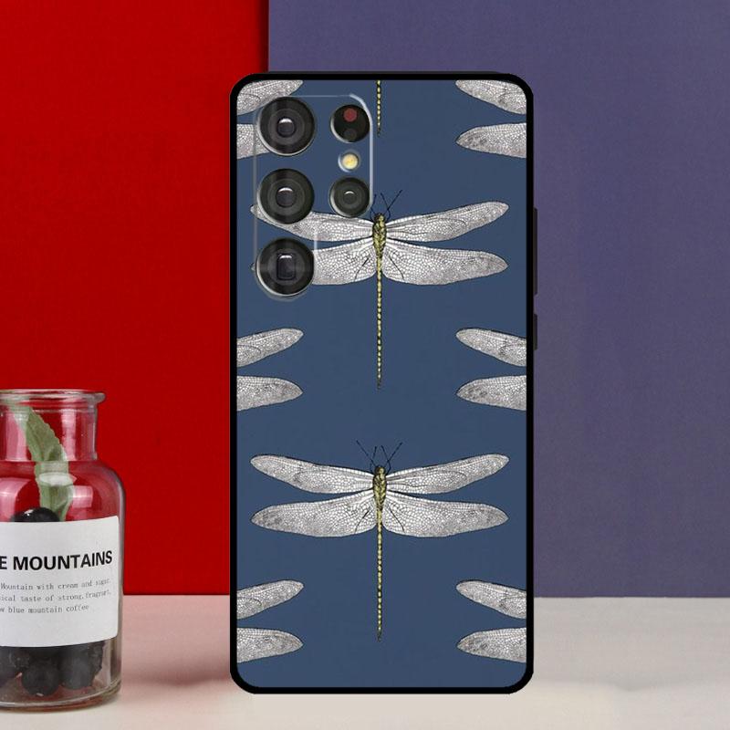 Floral Colorful Dragonfly Funda Case For Samsung Galaxy S25 Ultra S9 S10 S20 FE S21 S22 S23 Plus S24 Ultra Phone Cover