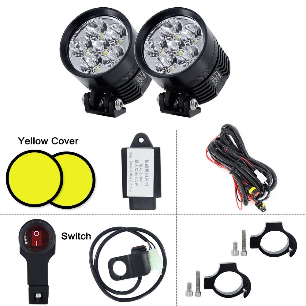 2PCS Universal DIY L6X Headlight LED Motorcycle Motorbike 8000LM Moto Spotlight Waterproof Fog Spot Motos Bulb Super bright 12V