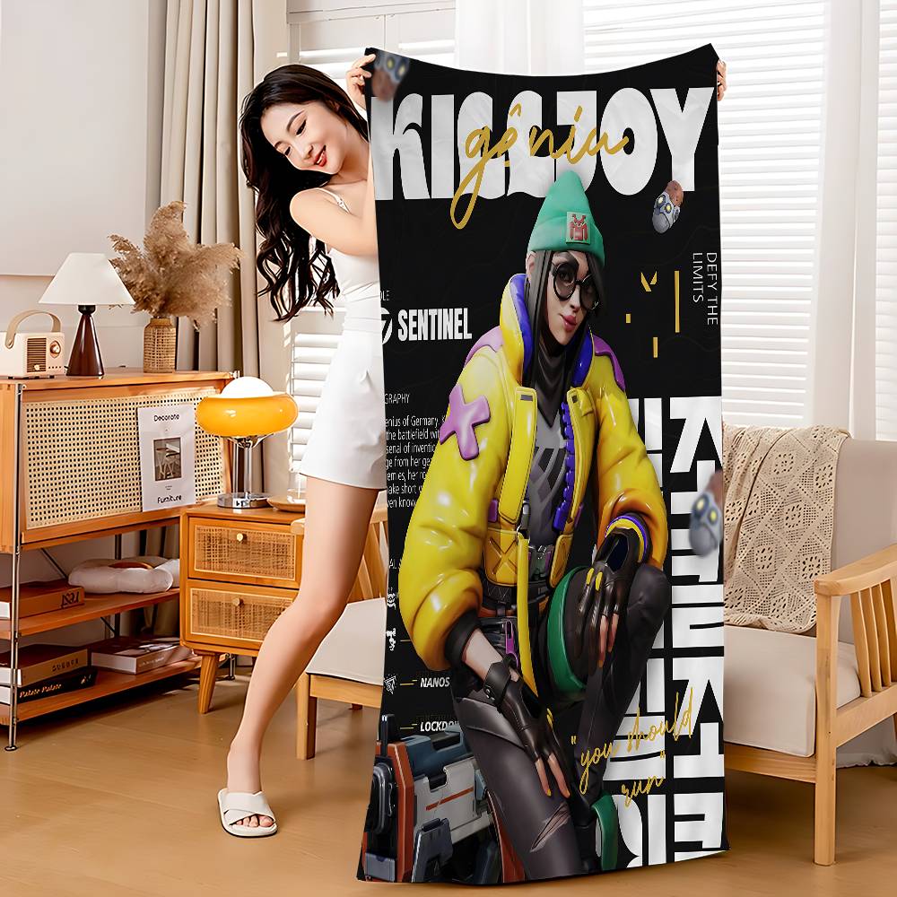 

1pc Popular Shooting Game V-VALORANT Microfiber Printed Beach Towel Mountain Climbing Yoga Beach Swimming Absorbent Soft Towel W40*H60(CM)