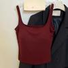 Shaved Style Slimming Square Tie Chest Pad Female Slim Fit Versatile and Elastic Inner Layer Top with Camisole Base