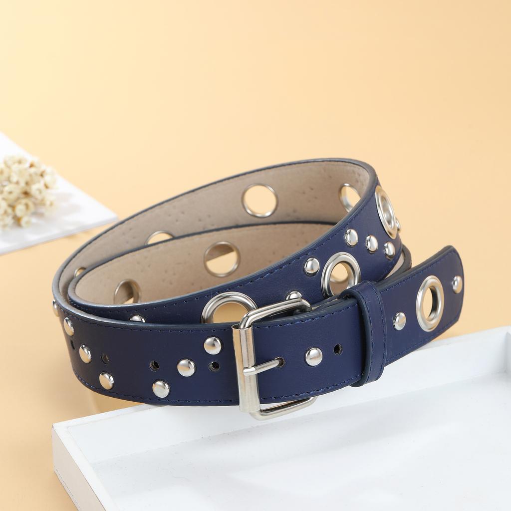 Air Eye Rivet Belt Personality Women'S Belt Hollow Punk Wind Pin Buckle Belt Women