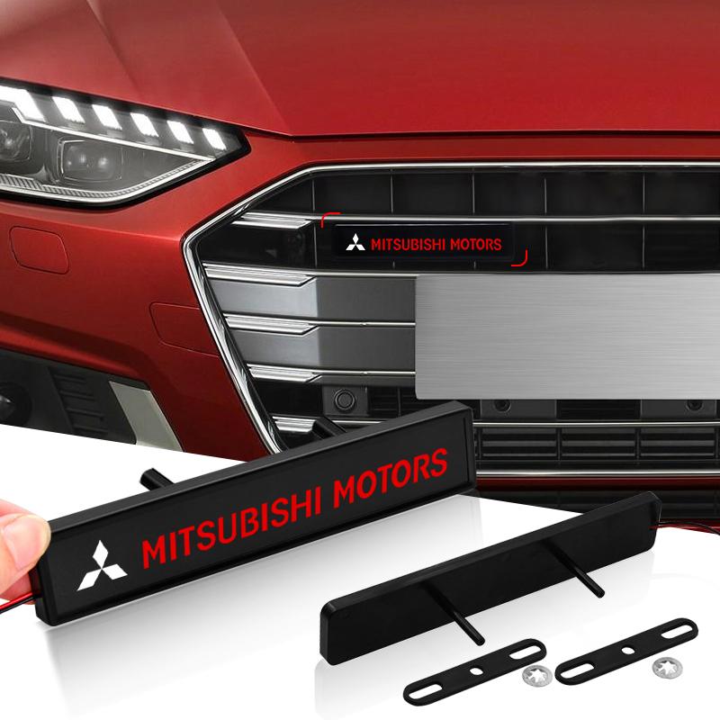 Car Decorative Light LED Front Hood Grille Emblem Badge Decor For Mitsubishi ASX I200 Outlander Pajero Eclipse Lancer
