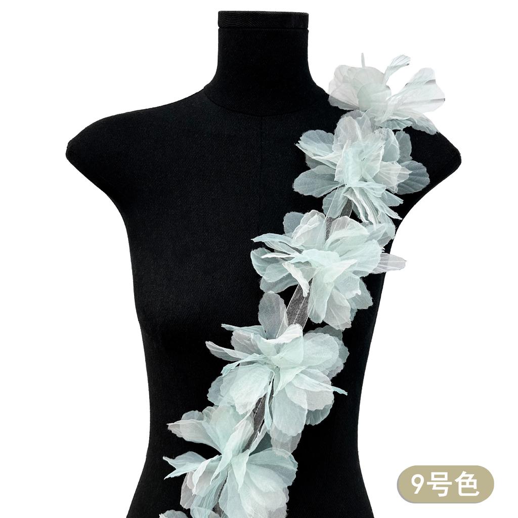 Colorful Gradual Change Gauze Three-Dimensional Flower Clothing With Shoes, Hats, Bags, Children'S Clothing Accessories, Decorative Flowers