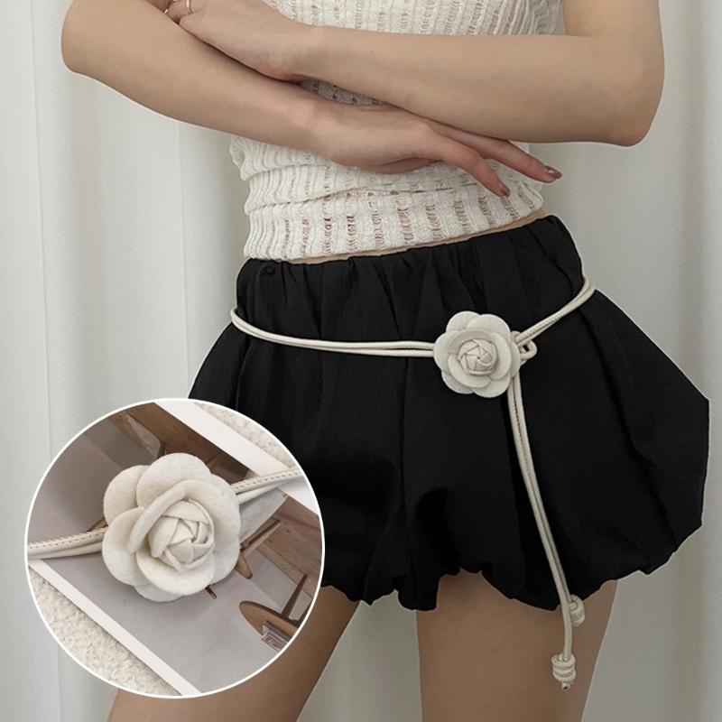 Women Shirt Waist Belt Plain Color Adjustable Flower Waist Belt Autumn Winter Woman Coat Sweater Decorative Rope