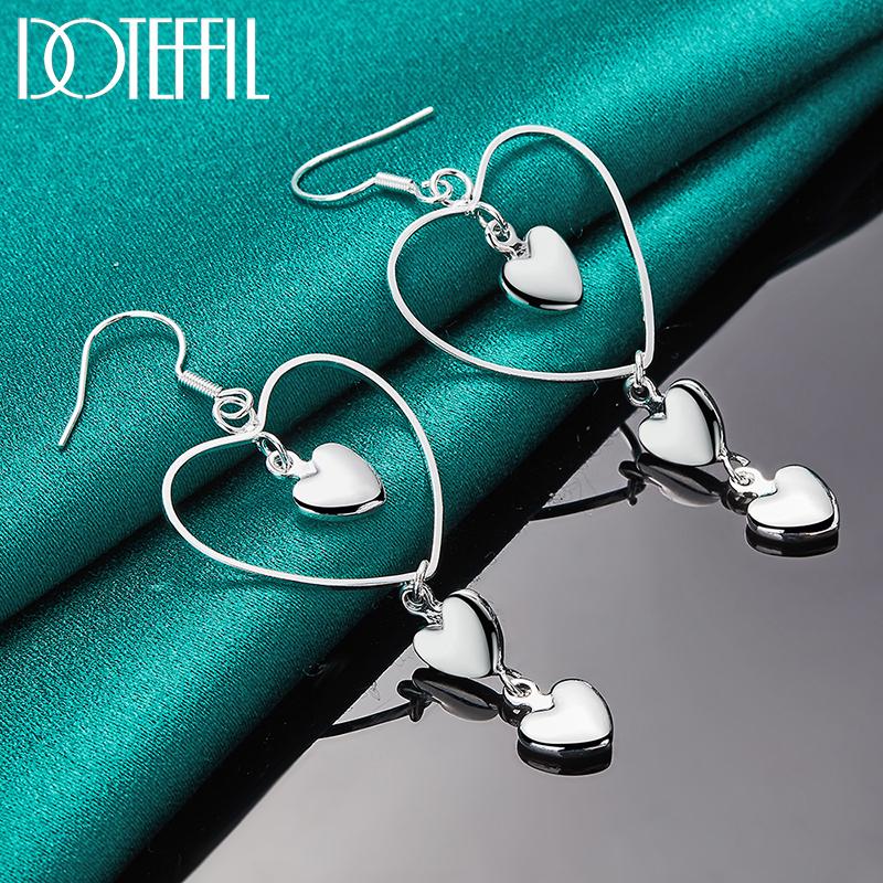 Cercei cu inimă romantică Cadou Argint Petrecere Bijuterii de modă