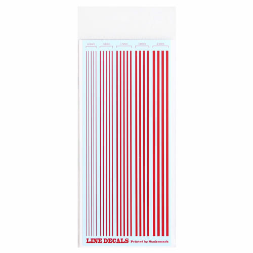 Sankomark Industries Leptogida Water Transfer Line Decals for Plastic Models, Red, 9 x 21cm, G-22