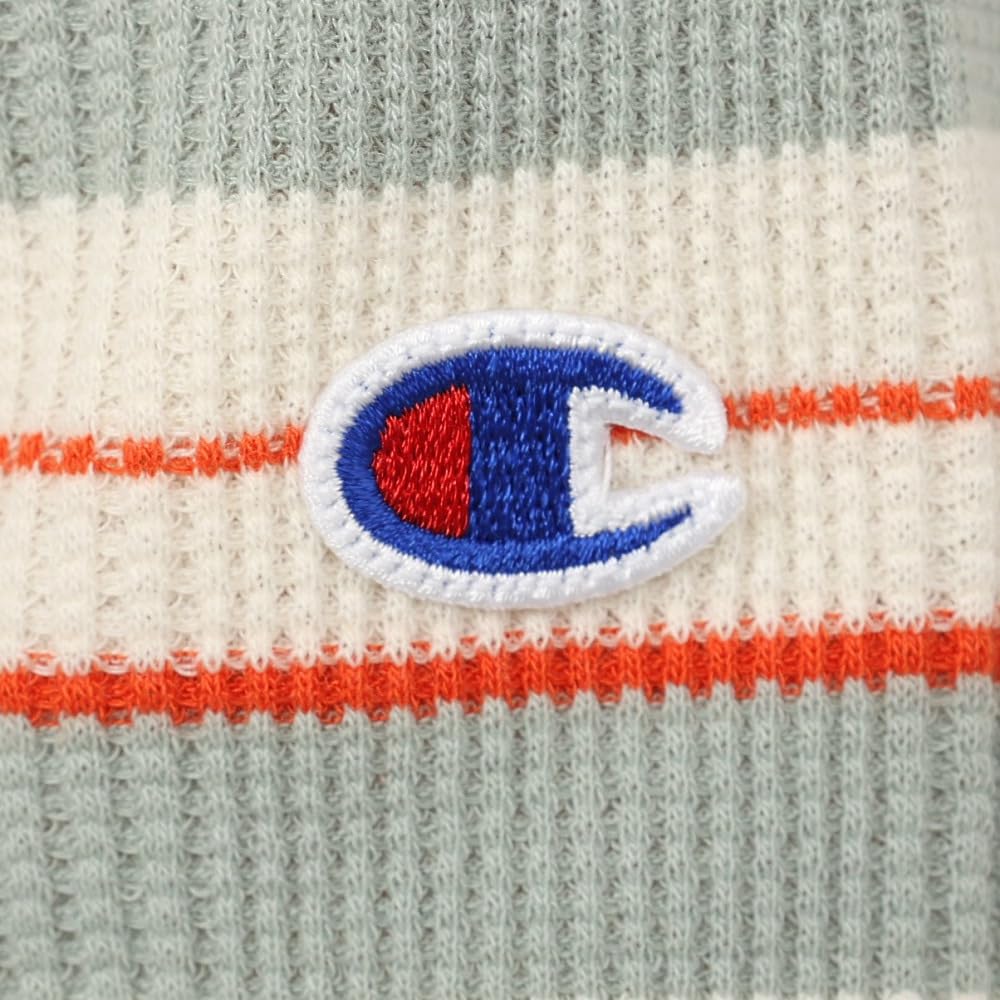 Champion Casual Short Sleeve Cotton USA Crew Neck Garment Wash Striped Dress In Natural Women's (CW-B309)