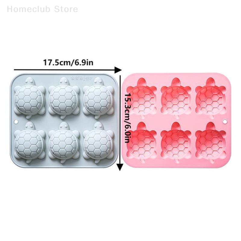 6 Grids Turtle Shaped Silicone Mold Cartoon Tortoise Chocolate Mold Candy Pudding Ice Tray Handmade Soap Cake Mold