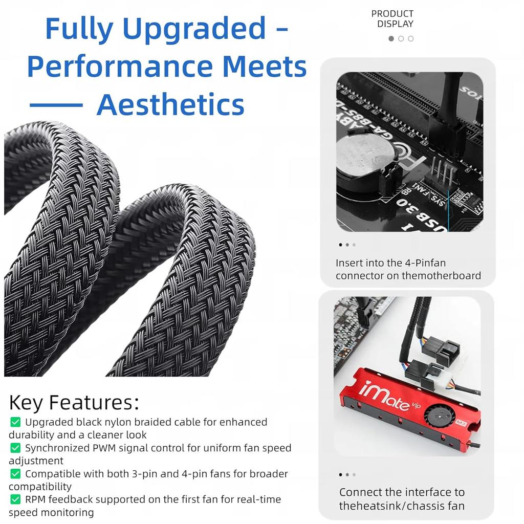 4-Pin PWM Fan Splitter Cable - PST Extension,Fan Splitter,pc Fan Splitter,pwm Fan Splitter,Daisy Chain Pc Fans,Fan Splitter 4 Pin,4 Pin Fan